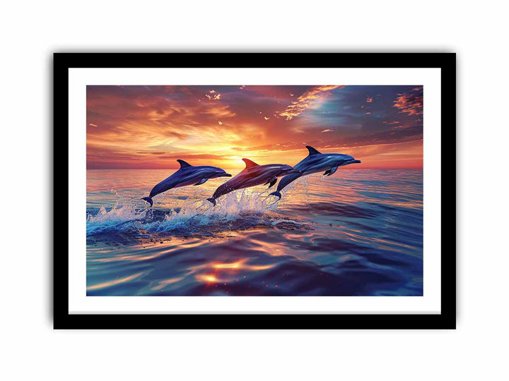 Flying Dolphins  Art Print