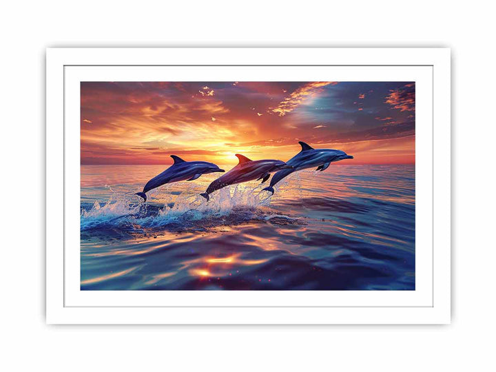 Flying Dolphins Streched canvas