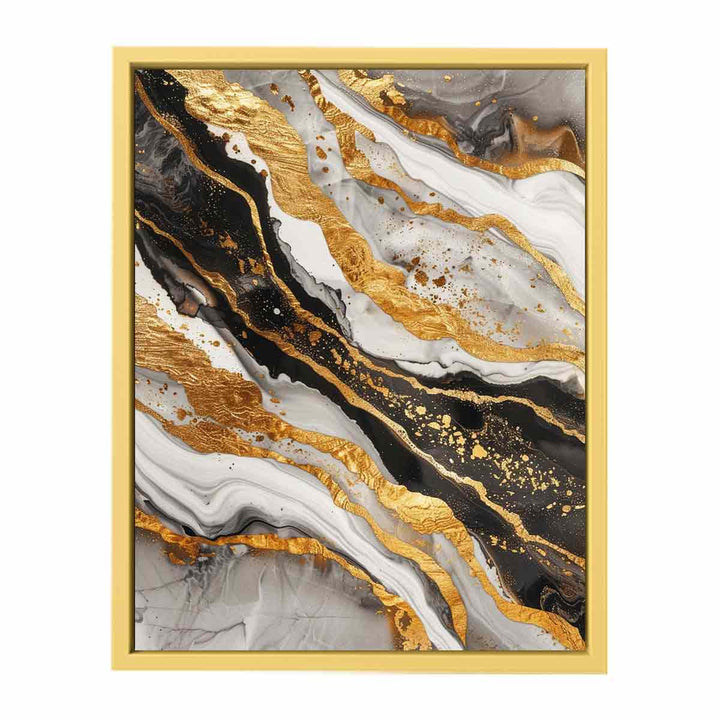 Black Gold Marble Painting  Poster