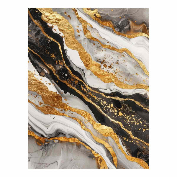 Black Gold Marble Painting