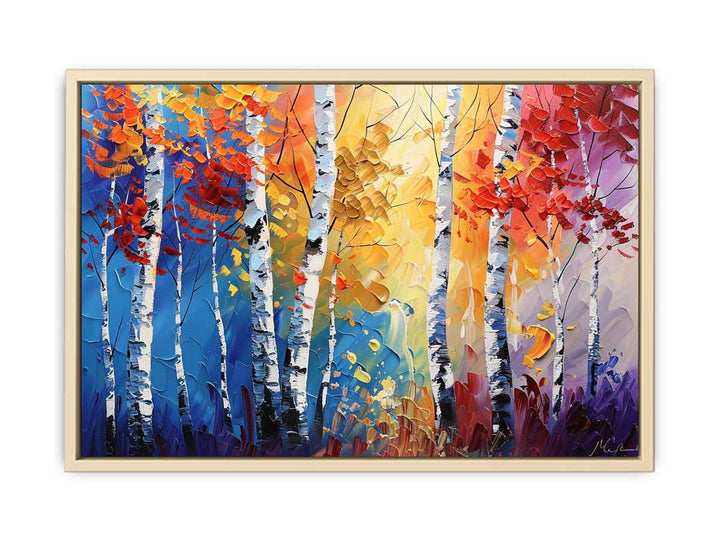 Birch Trees Painting framed Print