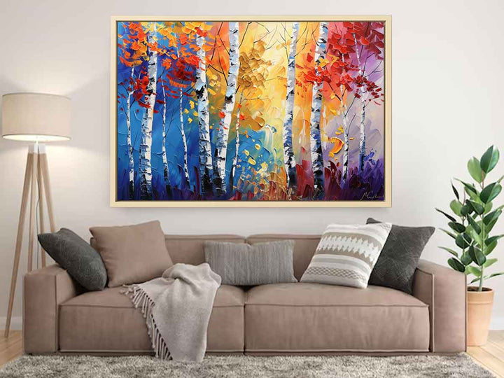 Birch Trees Painting Art Print