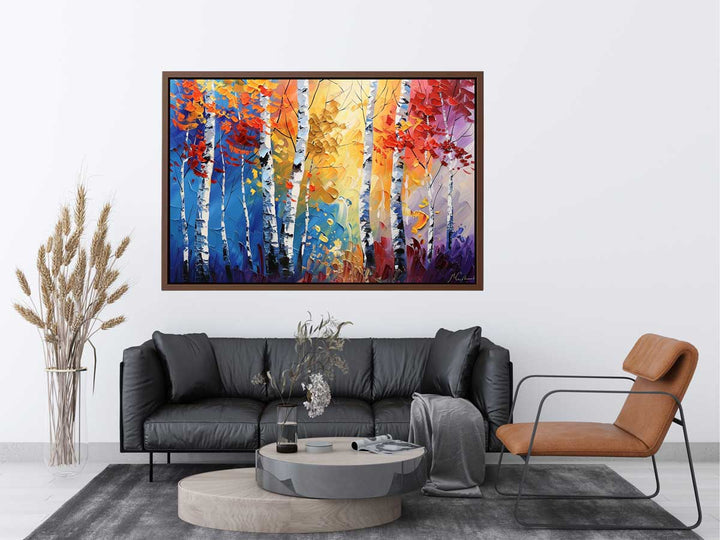 Birch Trees Painting canvas Print