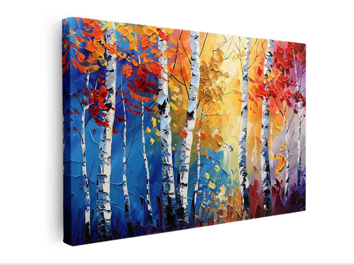 Birch Trees Painting canvas Print