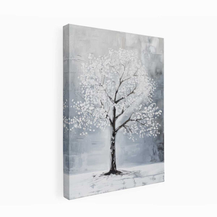 White Tree Painting Canvas Print