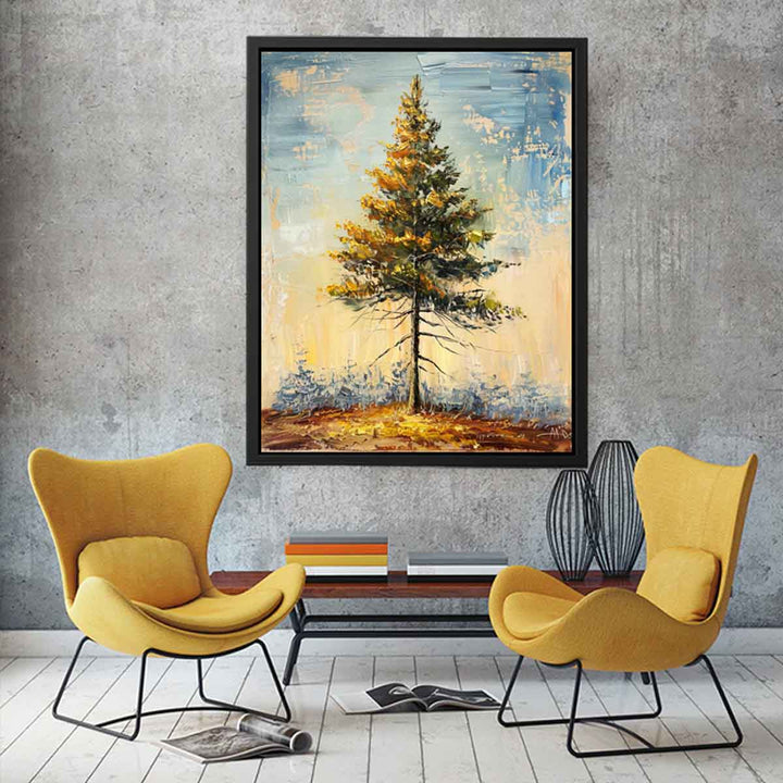 Pine Tree  Painting Canvas Print