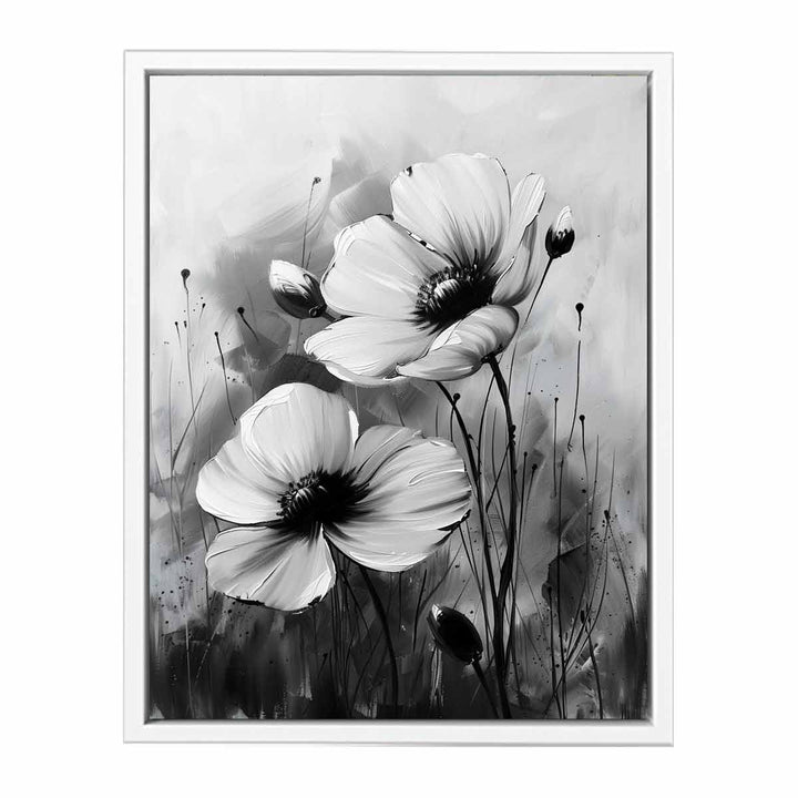 Black and white Flower Painting