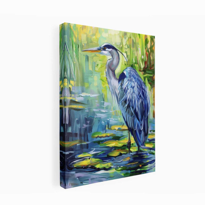 Blue Heron Painting canvas Print