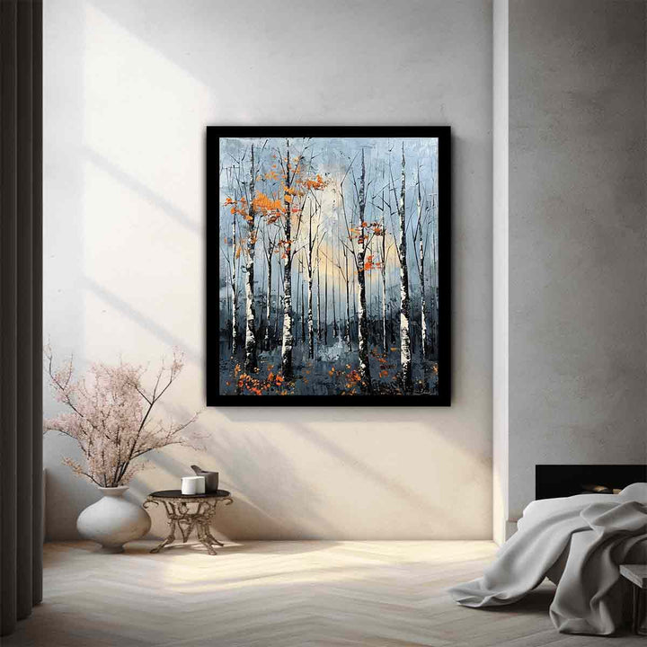 Birch Forest Knife Art Painting