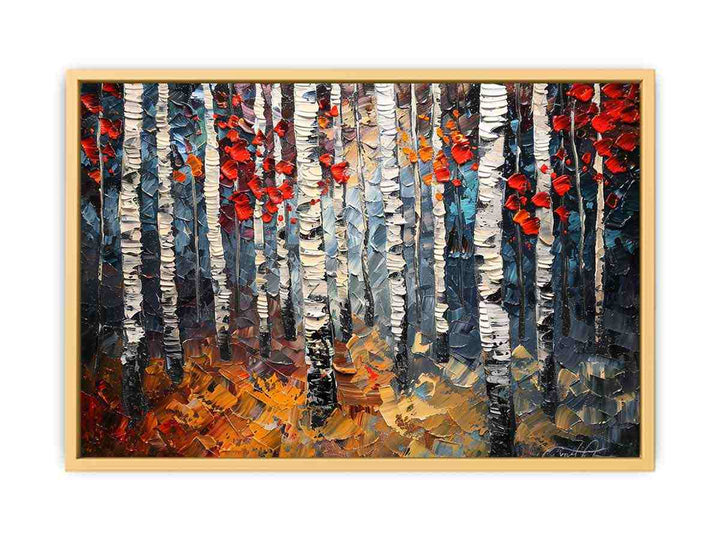 Birch Tree Knife Art Painting  Poster