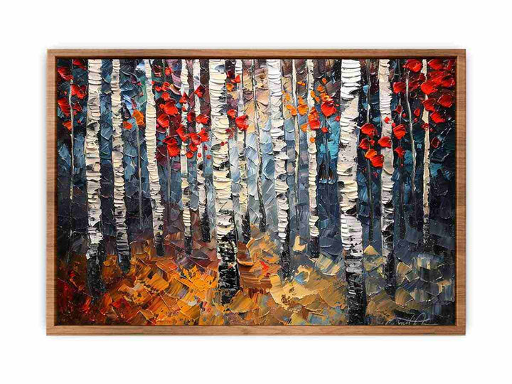 Birch Tree Knife Art Painting  