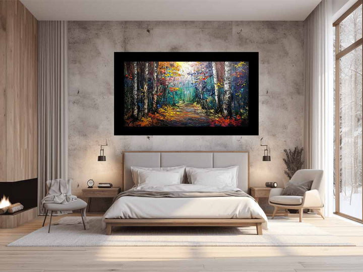 Knife Forest Birch Art Painting 