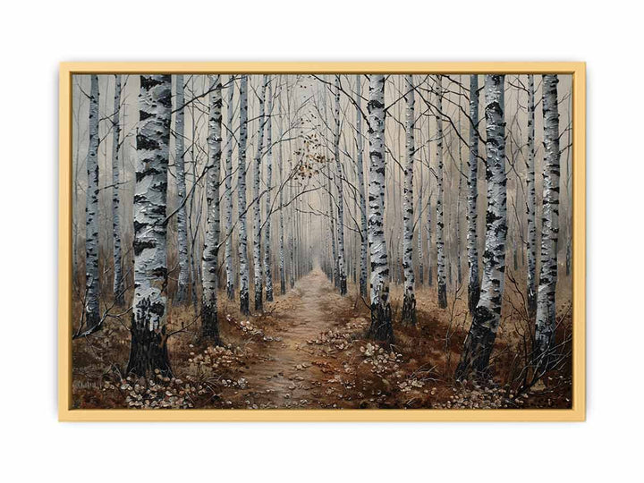 Birch Grey Tree Knife Art Painting  Poster