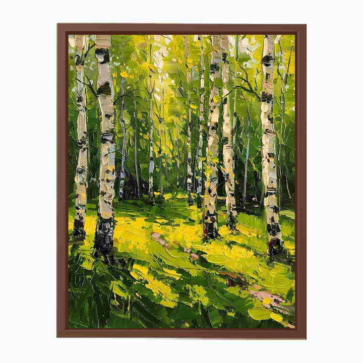  Birch Yellow Tree Knife  Art Painting  Art Print