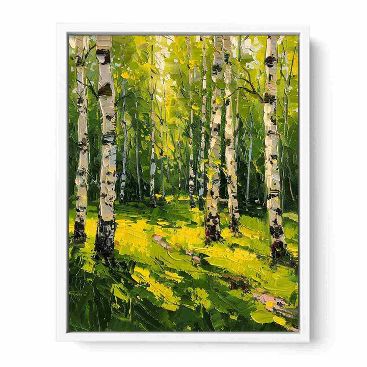  Birch Yellow Tree Knife  Art Painting Canvas Print