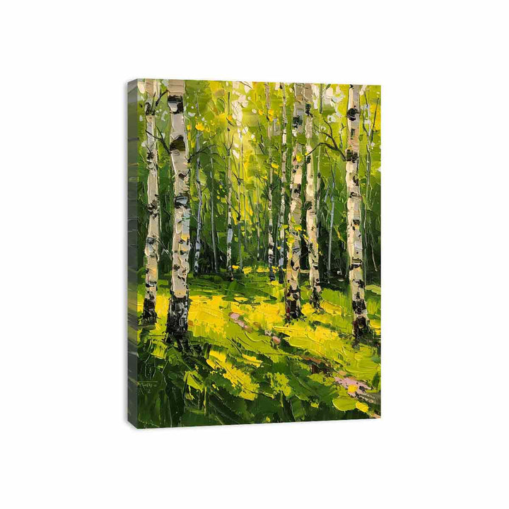  Birch Yellow Tree Knife  Art Painting 