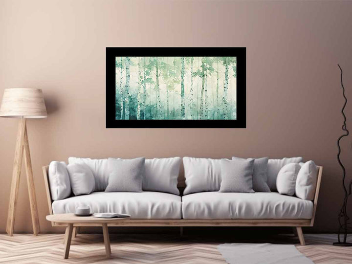 Green Tree Birch Knife Art Painting 