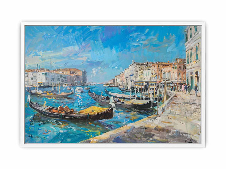 Knife-Sea-Art-Boat-Painting Canvas Print