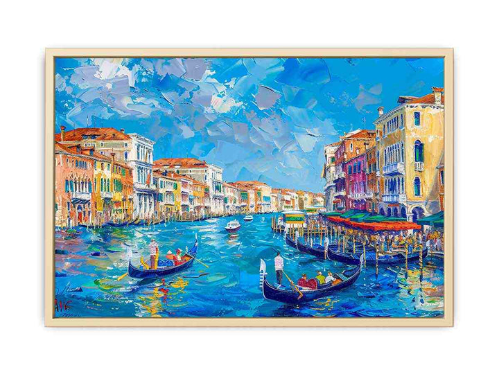 Knife-Art-Sea-Boat-Painting Framed Print