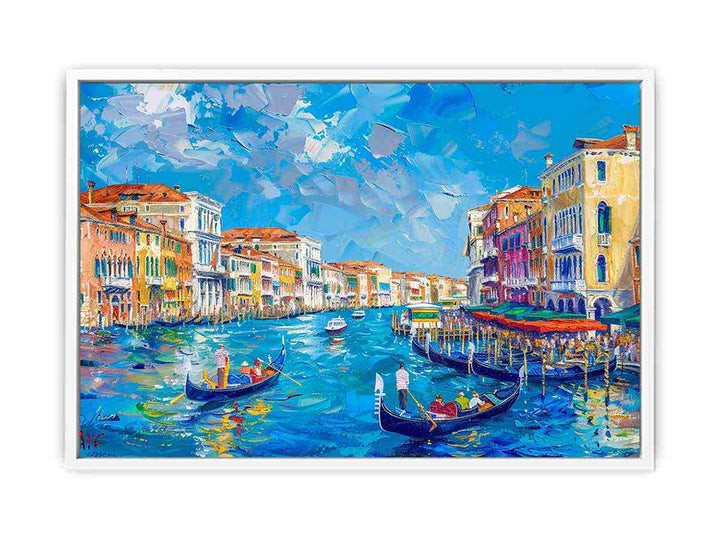 Knife-Art-Sea-Boat-Painting Canvas Print