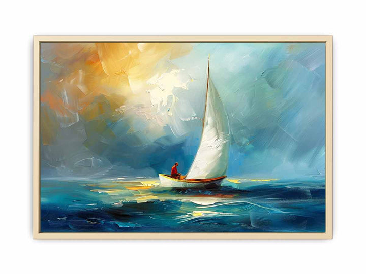Boat-Knife-Sea-Art-Painting Framed Print
