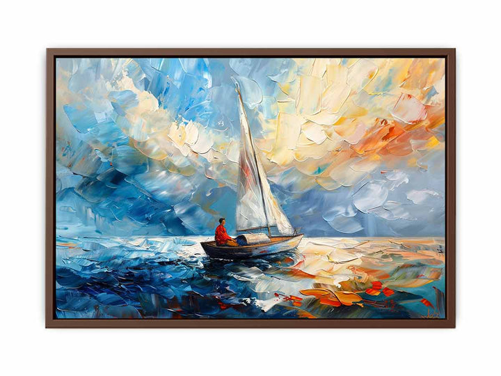 White-Knife-Boat-Art-Painting  Art Print