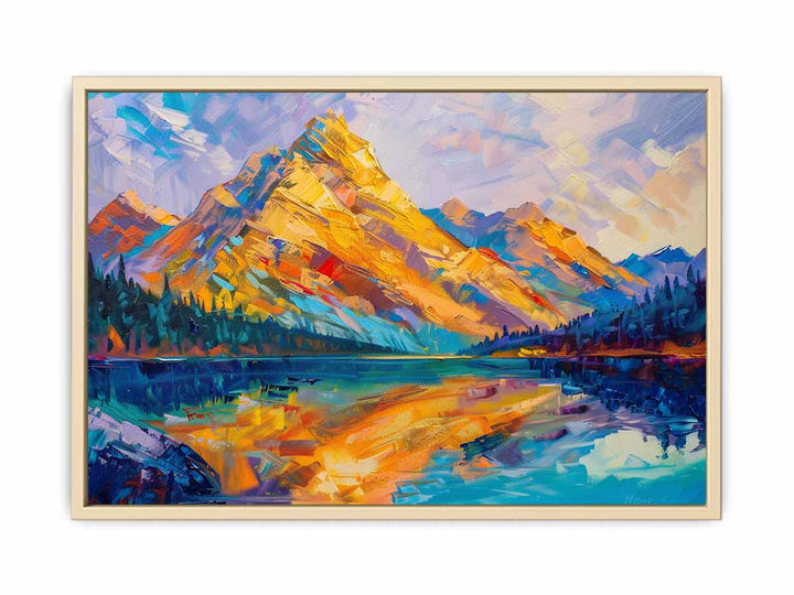 Yellow Mountain Knife Landscape Art Painting Framed Print