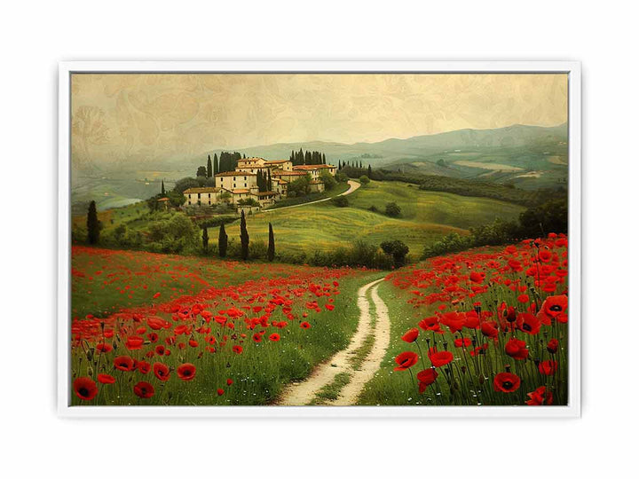 Beautiful Field Of Poppies  Canvas Print