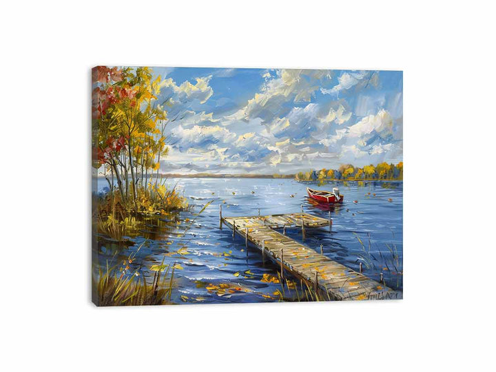 Lake Dockscape Painting 