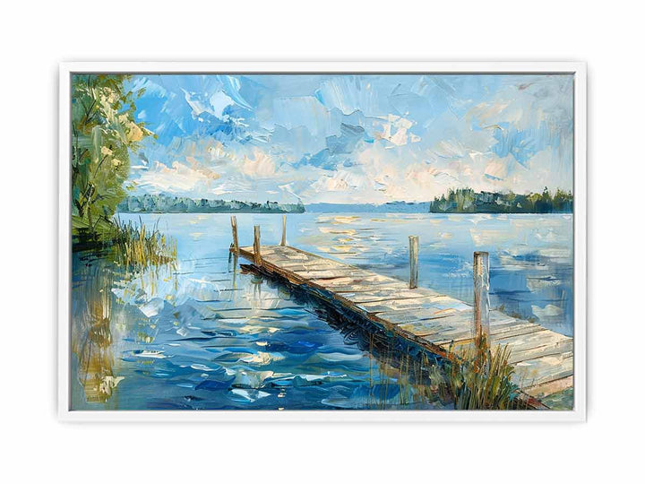 Lake Dockscape Art Canvas Print