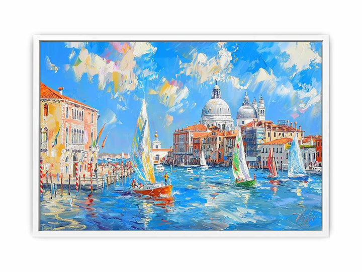 Venice Waterfront Painting  Canvas Print