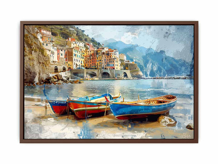 Boats On The Shore  Art Print