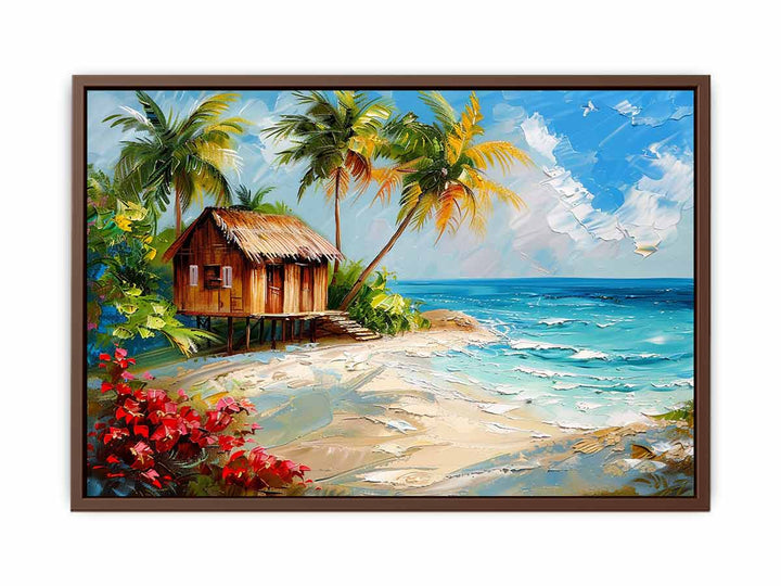 Wodden House On Beach  Art Print