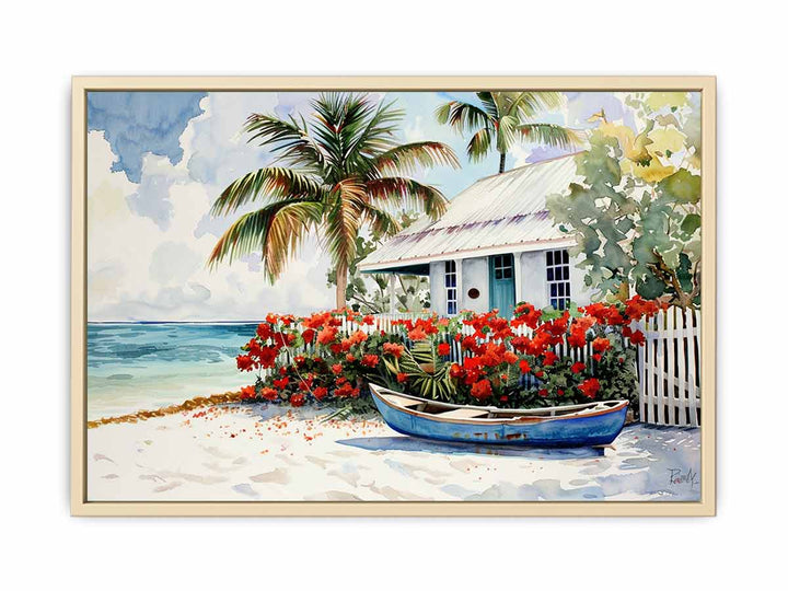 Beach House Framed Print