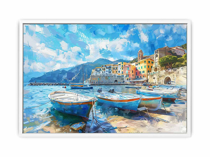 Boats On The Shore Canvas Print