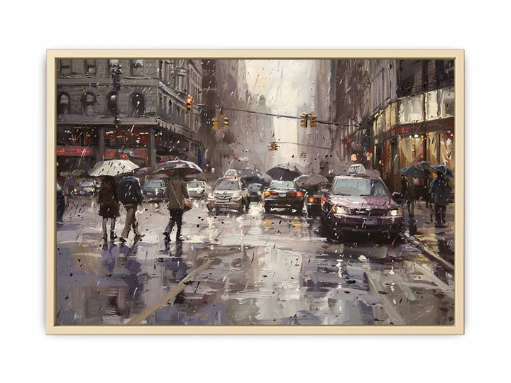 Streetscape Painting Framed Print