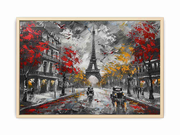 Eiffel Tower Paris Street Framed Print