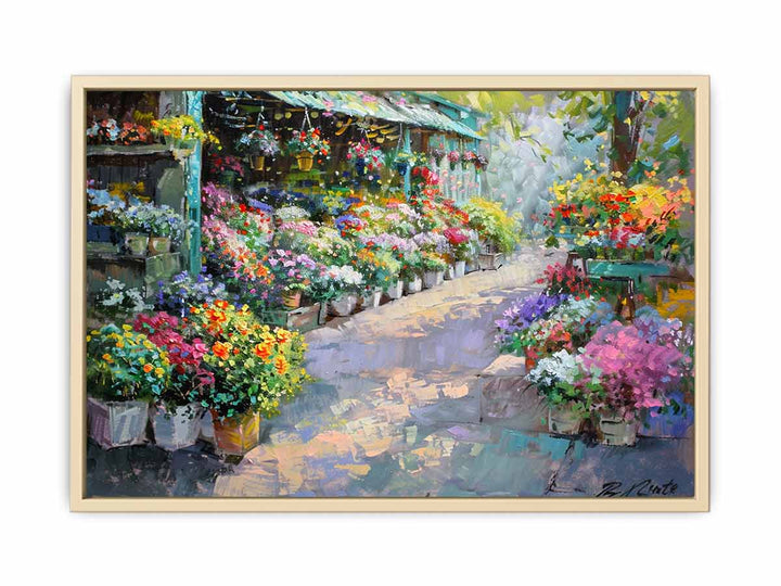 Flower Market Framed Print