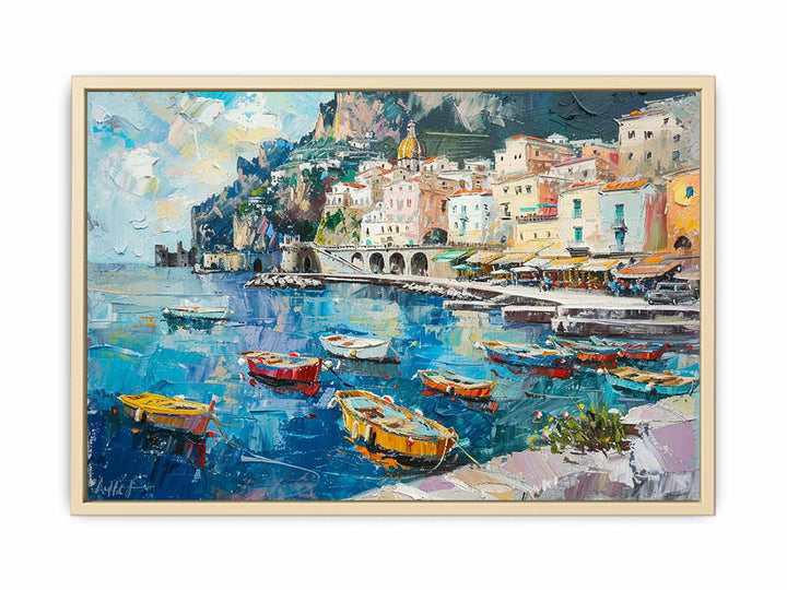 Colorful Boats Framed Print