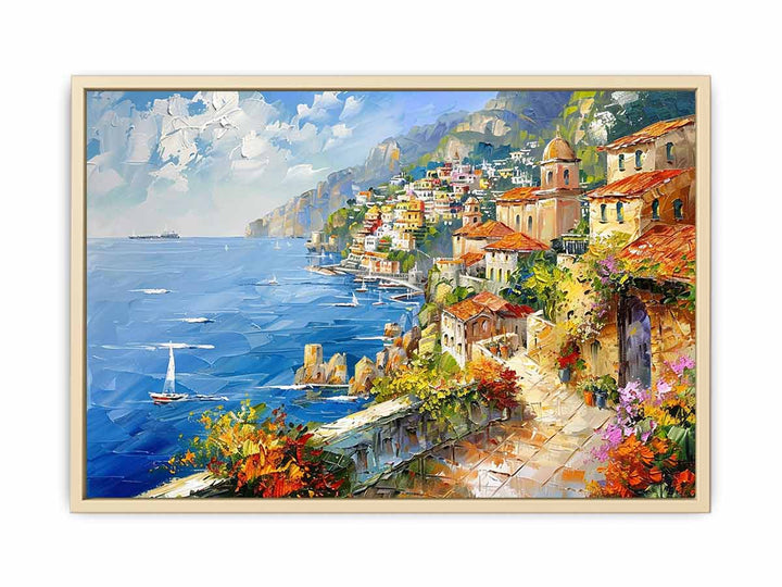 Mediterranean Beach Framed Print