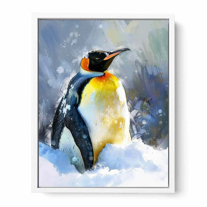 Penguin Painting Canvas Print