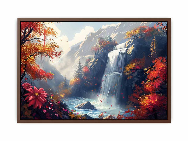 Autumn Waterfall  Art Print