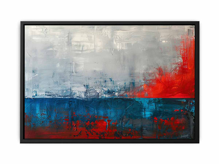 Red Blue Abstract Art  