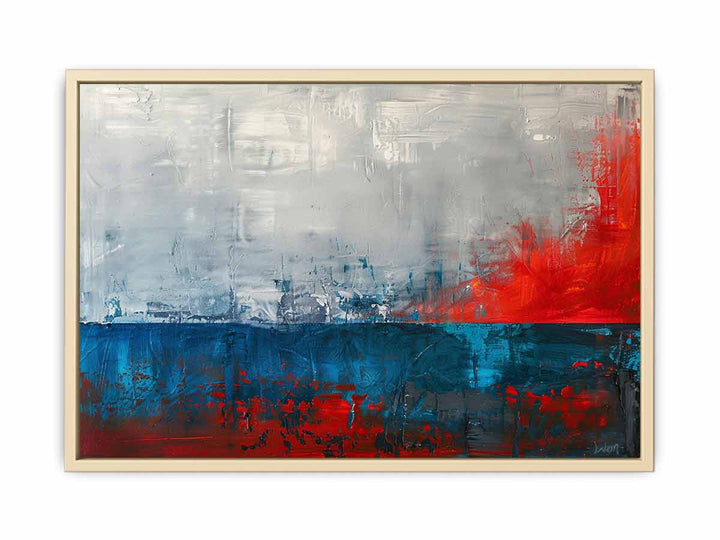 Red Blue Abstract Art  Framed Print