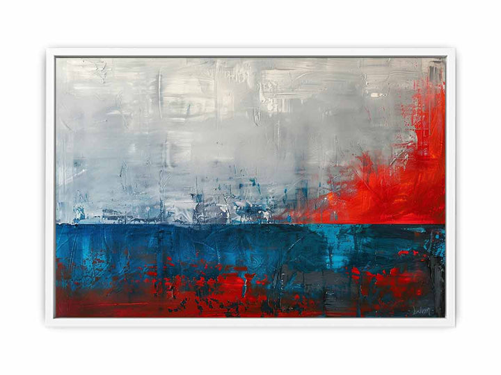 Red Blue Abstract Art  Canvas Print