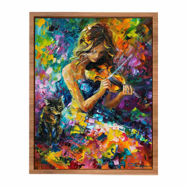 Girl Playing ViolIn Painting