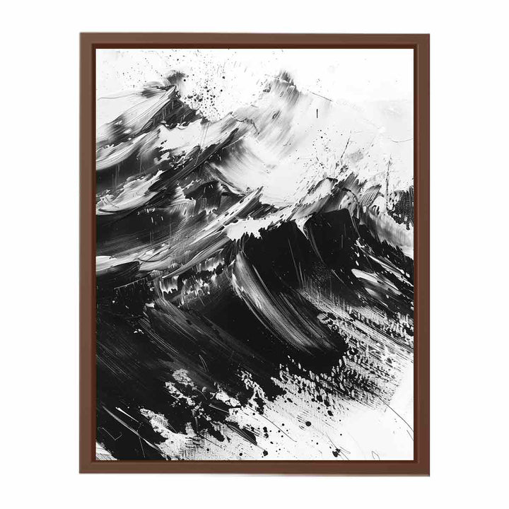 Black White Waves  Art Print