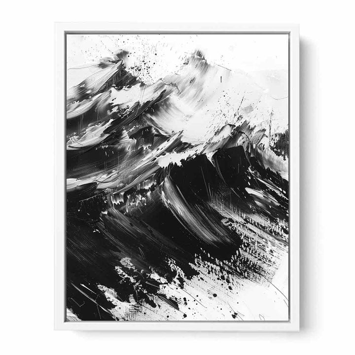 Black White Waves Canvas Print