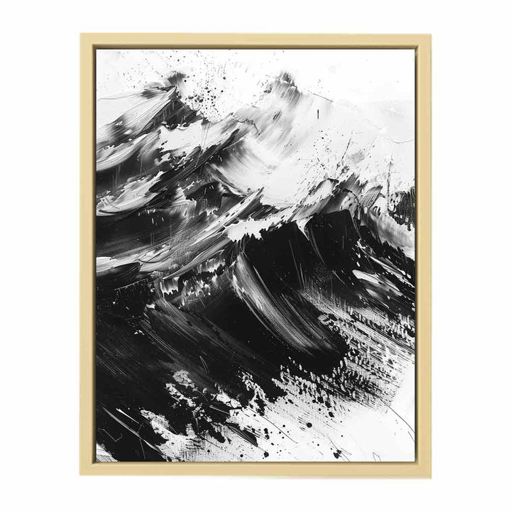 Black White Waves Framed Print