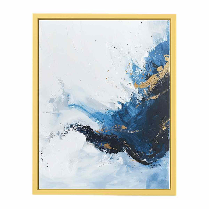 Blue Gold  Waves Painting   Poster